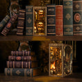 Load image into Gallery viewer, The Antiquarian Library Book Nook Kit displayed between books on a bookshelf
